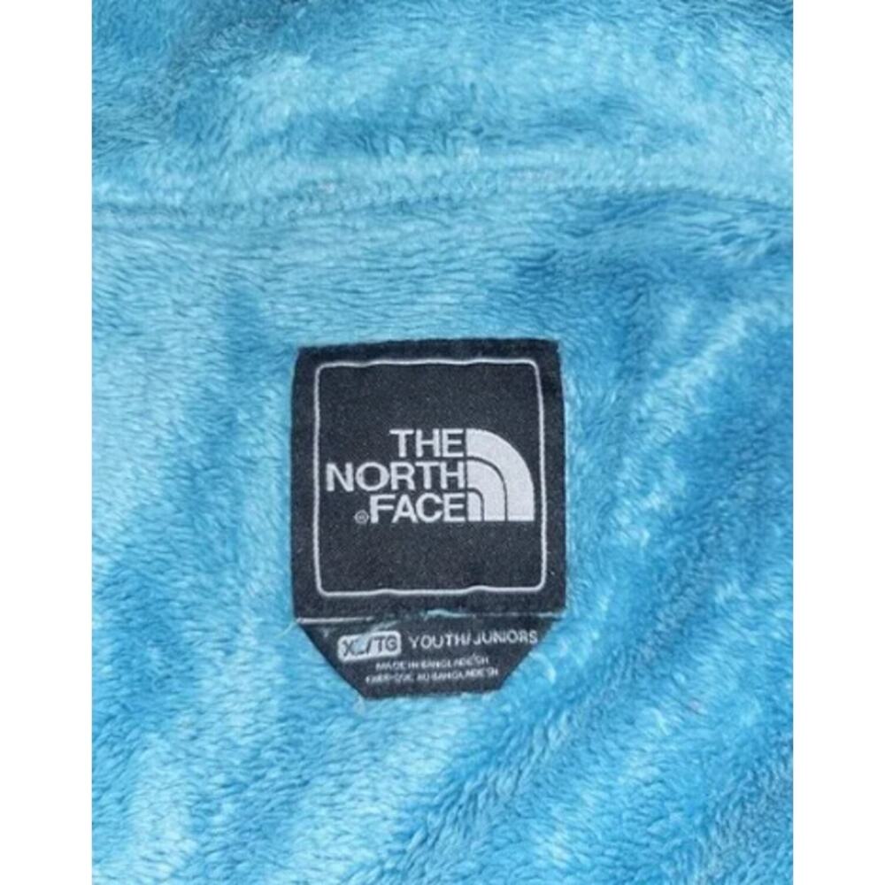 North Face Jacket Girls Size XL Blue Fleece Full Zip Long Sleeve Mock Neck #46 - Picture 2 of 9